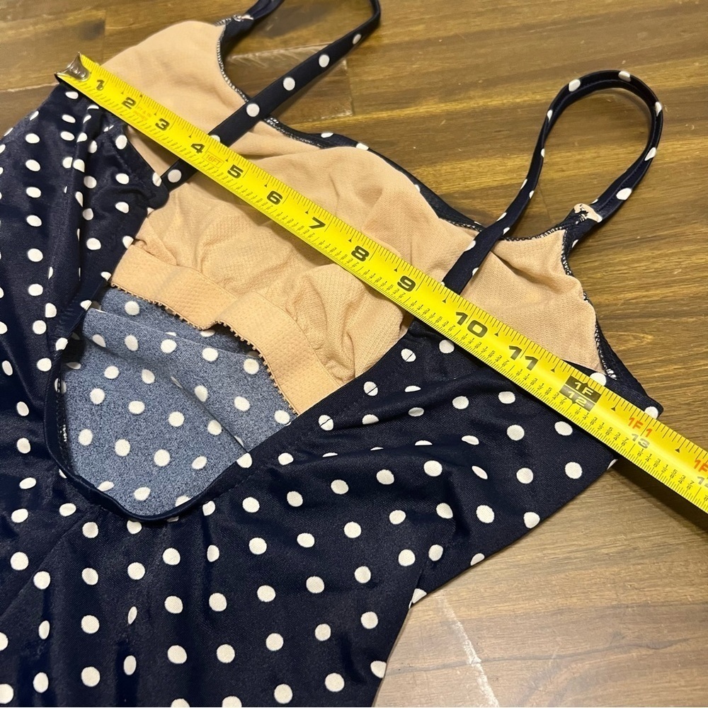 Sandcastle by Catalina Retro Pin Up Polka Dot One Piece Bikini Blue Vintage 12 - Picture 8 of 10